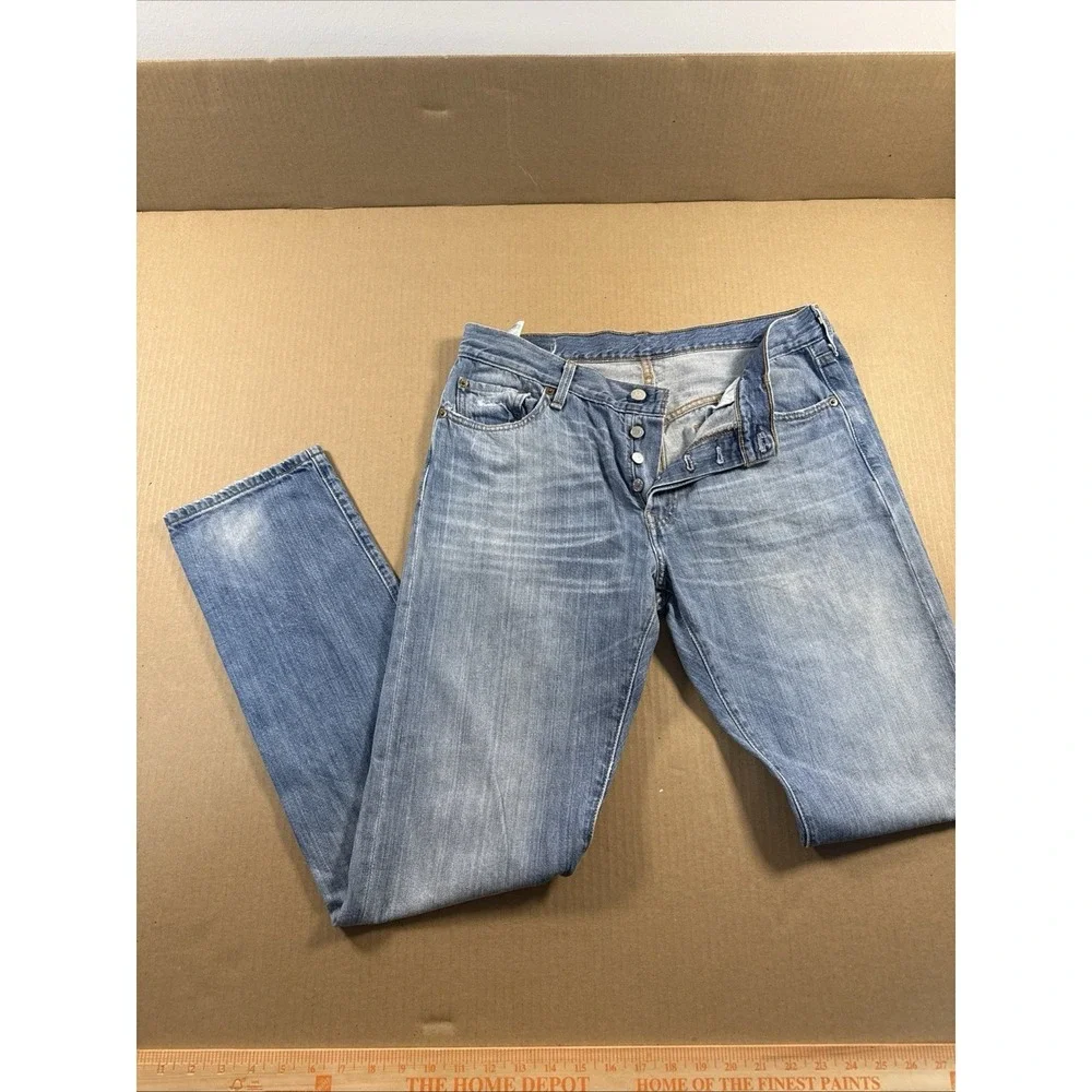 VTG‎ Levis 501 Jeans Mens 29x32 Light Wash Button Fly Denim Cowboy Y2K
